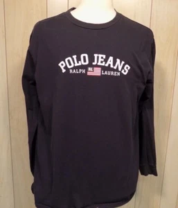Camiseta polo jeans Ralph Lauren Co para hombre manga larga L deletreada - Imagen 1 de 6