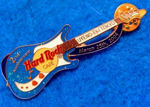 UYENO-EKI TOKYO 2nd ANNIVERSARY BLUE GUITAR Hard Rock Cafe PIN LE - Picture 1 of 1