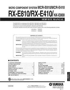 Manual de servicio Yamaha MCR-E810, RX-E810, RXx-E410 - Imagen 1 de 1