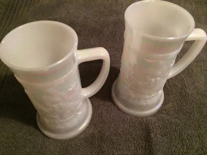2- Vintage Federal Glass Oktoberfest vaso de leche perlado cerveza piedras artículos de bar - Imagen 1 de 1