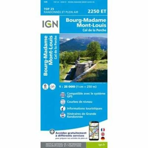 France 1:25K map 2250ET: Bourg-Madame Mont-Louis & Col de la Perche - Picture 1 of 3