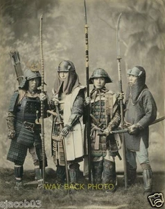 Japanese Samurai Reprint Circa 1870-1890 Hand-Colored Photo - Japan Warriors - Picture 1 of 1