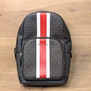 Michael Kors Cooper Black White Red Stripe Sling Backpack - Picture 1 of 12