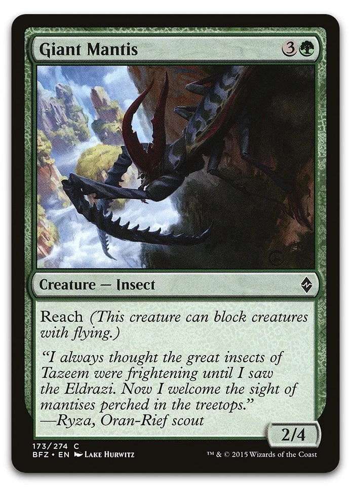 LP Giant Mantis #173 Battle for Zendikar BFZ Magic MTG - Image 1 of 1