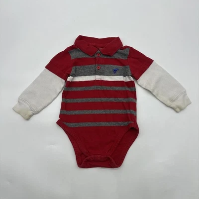 Wrangler One Piece Toddler Boys Size 12M Striped Red & Gray Logo .#37069 - Изображение 1 из 4