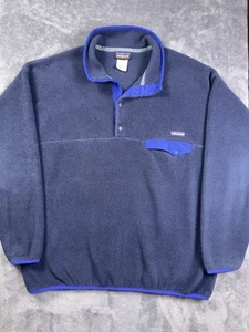 Suéter De Colección Años 90 Patagonia Synchilla Snap-T Polar Para Hombres XL Azul Marino - Imagen 1 de 11