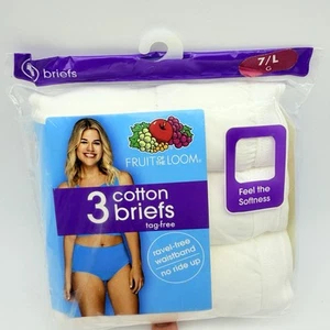 Fruit Of The Loom Women’s Cotton Briefs 3 Pack New Size 7 Large - Picture 1 of 6