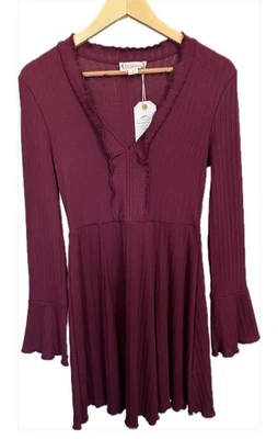 Love Riche Midi Dress Women's Small Wine Boho Holiday Christmas  NWT Long sleeve - Image 1 of 4