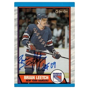 Brian Leetch Rangers handsigniert signed beschriftet 1989-90 O-Pee-Chee (CX Auth) - Bild 1 von 2