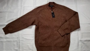NEW RAG & BONE MEN'S SHAWN MARLED ZIP UP BOMBER SWEATER ESPRESSO MARL SIZE L - Picture 1 of 4