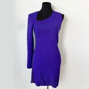 Balmain One-shoulder Lace-up Stretch-knit Mini Dress - Picture 1 of 3