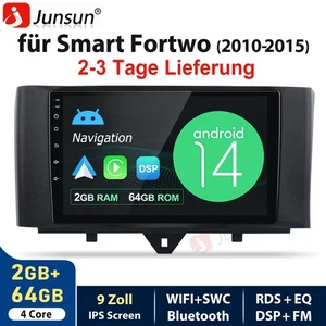 Per Smart Fortwo 451 2005-15 autoradio DAB+ Android 14 GPS WIFI Carplay RDS SWC - Foto 1 di 10