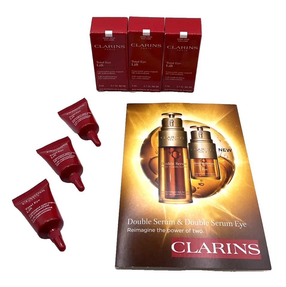 CLARINS 全效提拉眼霜及双效精华护肤套装 全新 — 第 1/4 张图片