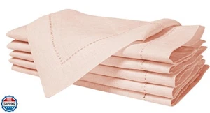 Pościel Rękodzieło Len Serwetki Zestaw 4 szt. Woda różana -100% Len Rozmiar 18"x18" z - Zdjęcie 1 z 5