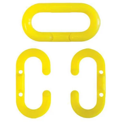 Manufacturer Varies Chain Link for Plastic Chain Barrier, Yellow, 1 12/25 in - Image 1 of 3
