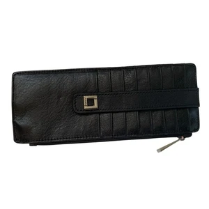 Lodis RFID Wallet Credit Card Case Italian Leather Side Zip And Snap Black NIB - Picture 1 of 9