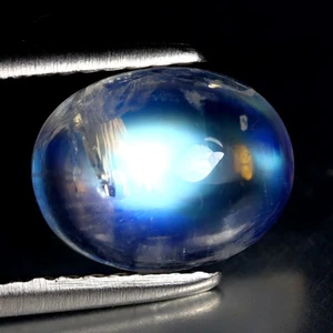 5.00 ct AAA Astonishing Oval Cabochon (9 x 7 mm) Natural Rainbow Blue Moonstone - Picture 1 of 1