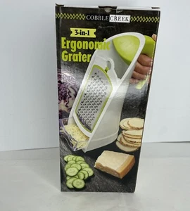 Ergonomic Cheese Grater Vegetable Slicer with 3 Interchangeable Blades New - Picture 1 of 17