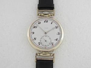 Invar Elegant Antique 1900s Swiss Original Beautiful Art Deco Silver Men Watch - Foto 1 di 15