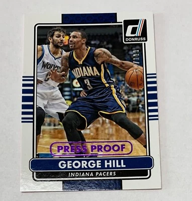 2014-15 Panini Donruss Press Proof Purple /199 George Hill #72 Pacers-Spurs - Image 1 of 2