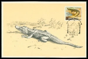 ANGOLA MK 1958 FAUNA COCODRILO COCODRILO TARJETA MÁXIMA TARJETA MC bi19 - Imagen 1 de 2