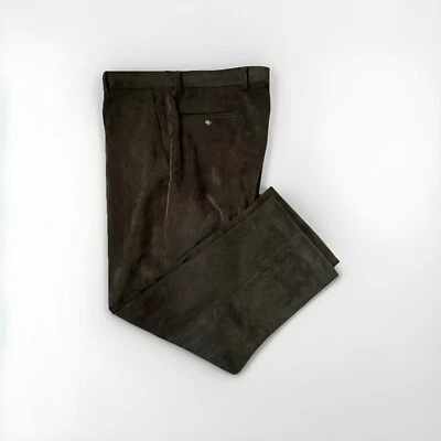 Pantalones de pana Enro Classic frente plano marrón oscuro verde talla 36 x 30 Foto 1 de 4