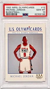 1992 Impel Olympicards #12 Michael Jordan PSA 10 Gem Mint Dream Team USA Legend - Picture 1 of 2