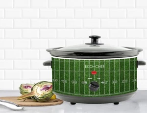 ECO CHEF 4 QUART FOOTBALL SLOW COOKER - GAME DAY !   glass lid  - READ BELOW - Picture 1 of 4