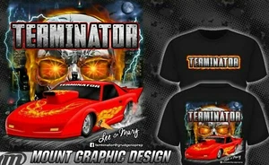 Terminator Firebird Drag Race T Shirt seen on Street Outlaws OG 405 Memphis Lg - Picture 1 of 7