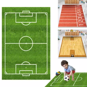 Cartoon Fußballfeld Teppich Sport Thema Spiel matte Für Jungen Mädchen Zimmer - Bild 1 von 16
