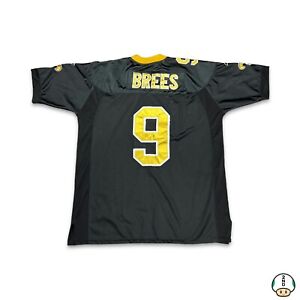 Vintage Reebok Drew Brees Saints Super Bowl XLIV NFL Jersey - Mens XL Black