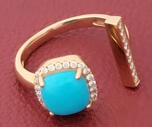 Designer Yael Ring 18K Rotgold Türkis & Diamant Größe 7,25 EIN TAG AUKTION - Bild 1 von 8