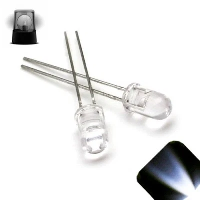 LIGHTHOUSE LEDS 100 x LED 5mm Cool White Slow Flashing Blinking Strobe Ultra Bright LEDs 1Hz Mod