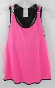 Avia Girls 18 XXL Pink Tropical Tiger Sports Bra Mesh Accent Tank Combo Top - Picture 1 of 5