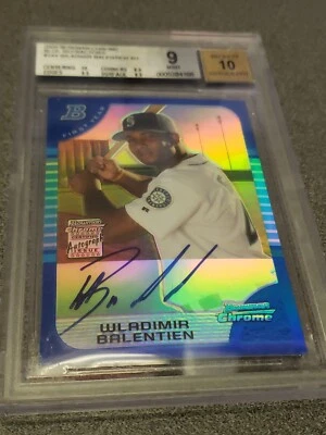WLADIMIR BALENTIEN - 2005 Bowman Chrome 111/150 blue refractor  BGS 9 Auto 10 - Image 1 of 3