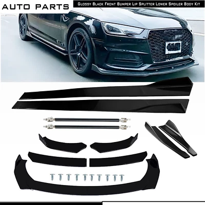 For Audi A4 B9 Sedan Front Splitter Bumper Lip Spoiler Strut Rod Side Skirt - Image 1 of 4