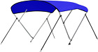 3 Bow Bimini Top Canvas Sun Shade Boat Canopy -1" Double Wall Aluminum Frame Tub