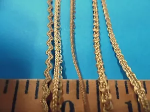 TINY BRAID ASSORTMENT~KNOBBLY/PICOT/WAVE~SHADES OF GOLD~10 YARDS~DOLL TRIM - Picture 1 of 2