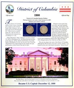 Póster de cuartos y estampillas del Distrito de Columbia de edición limitada - aprox. 2009 - Imagen 1 de 8