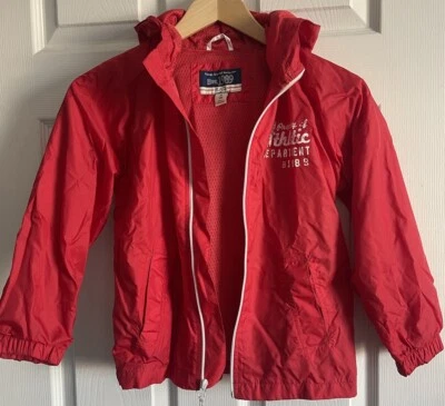 The Childrens Place Hooded Windbreaker Red Kid Sz S 5/6 Vintage Inspired Jacket - Image 1 of 4