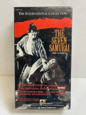 Seven Samurai Parts I and II 2 VHS Set Akira Kurosawa International new sealed - Image 1 of 4