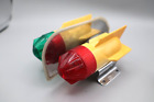 Vintage Red Green Light Bicycle Rockets Battery Operated + Base Hong Kong Tested