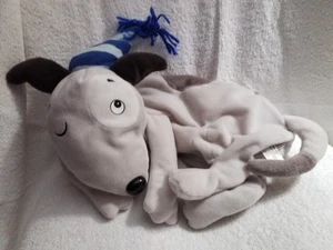 Pigiama grigio cane borsa peluche cerniera marsupio blu cappello festa vintage 2003 gioco bambino RARO - Foto 1 di 8