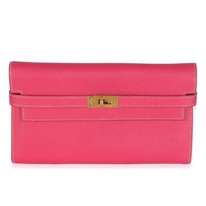 Hermès Rose Tyrien Epsom Kelly Long Wallet GHW - Bild 1 von 8