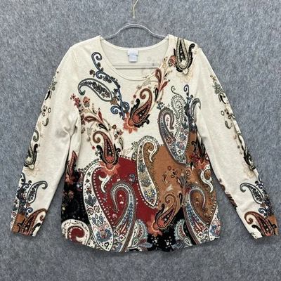 Suéter tejido ligero Chicos 2 para mujer grande tostado cachemira floral Foto 1 de 4