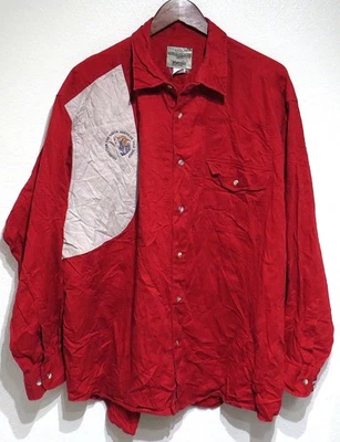 vtg Wrangler RED SHIRT Tan Shooting Pad 2XL Rugged Wear Wild Sheep 90s/00s Hunt - Image 1 of 4