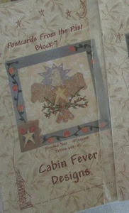 Cabin Fever Design POSTCARDS FROM the PAST 14" Mini Quilt or Block 7 July Eagle - Picture 1 of 3