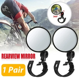 Bicycle Mirror Rotatable Round MTB Road Handlebar Bike Rear View Glass Cycling - Picture 1 of 7