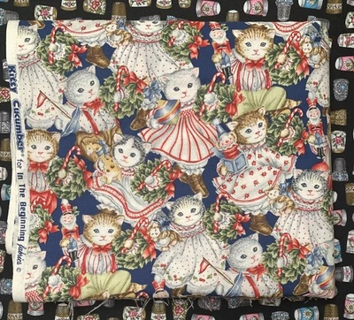 Kitty Pepino Navidad Algodón en el Principio Tela se vende por media yarda Foto 1 de 4