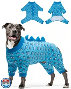 CuteBone Shark Costume Dog Pajamas, Stretchy Spandex Crystal Velvet Sleepwear - Picture 1 of 5